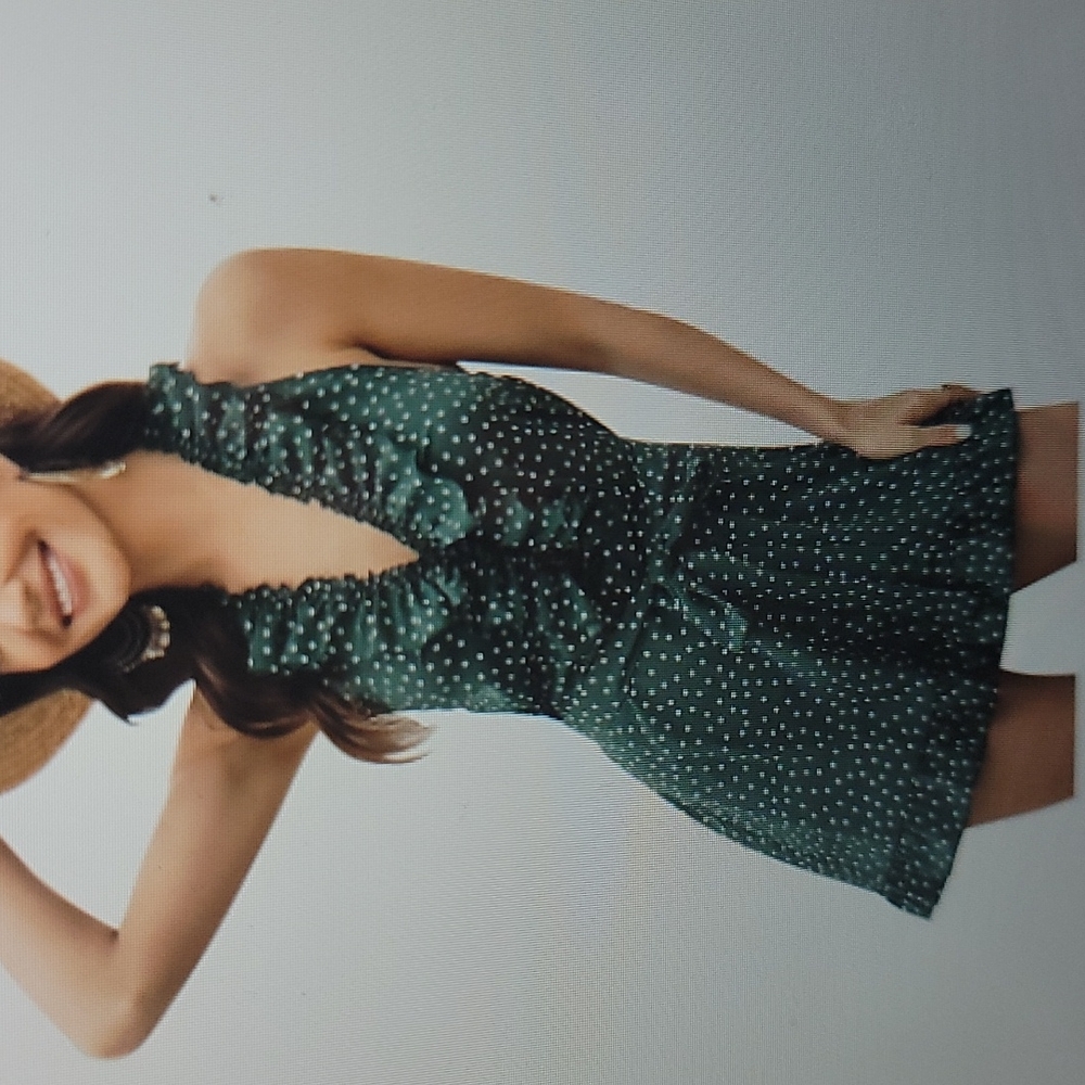 NEW Women Dot Dress Sleeveless V Neck A line Causal Dress